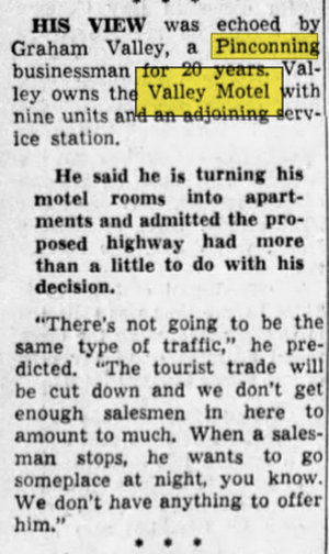 Valley Motel - Sep 29 1963 Article (newer photo)